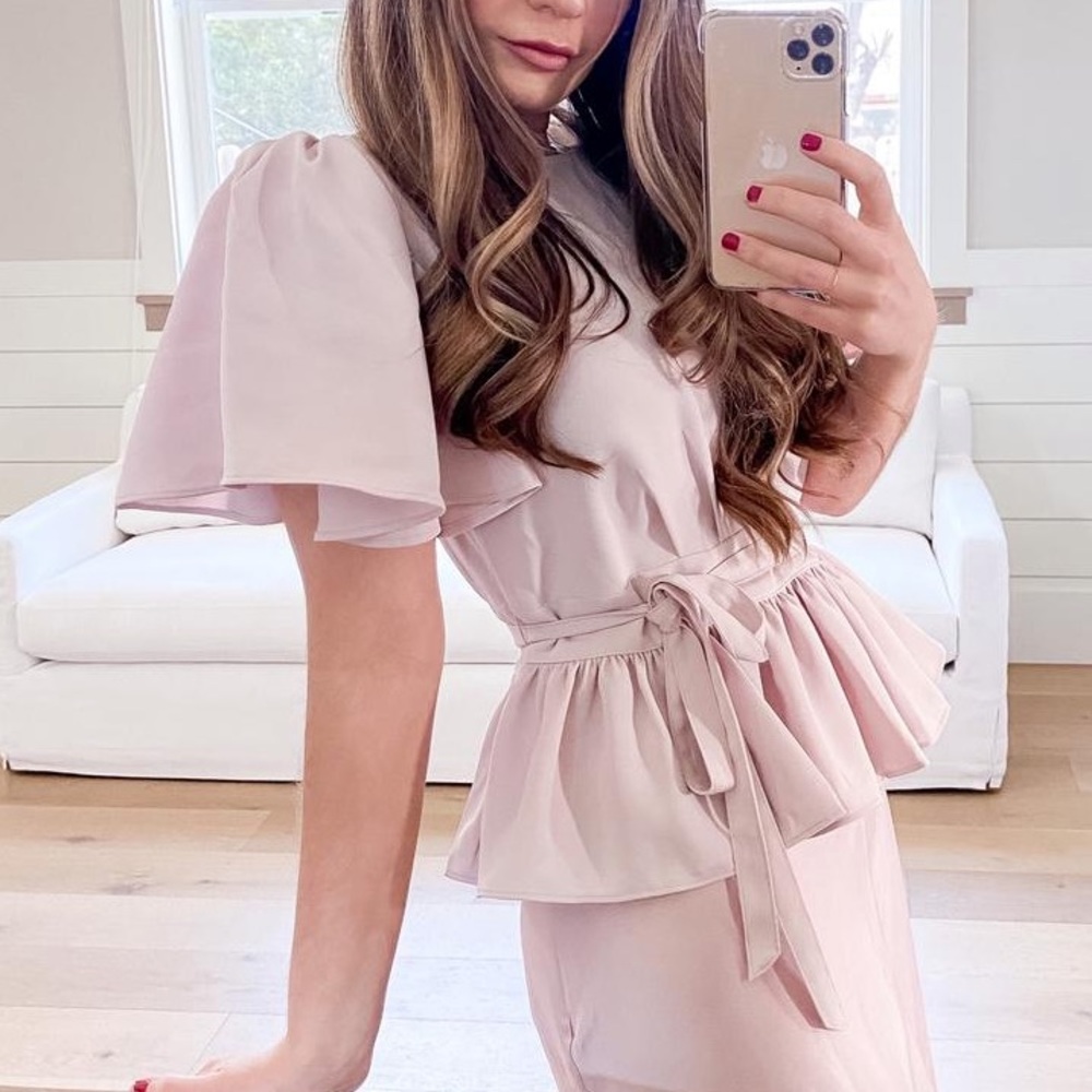 EXPRESS Pink Belted Top